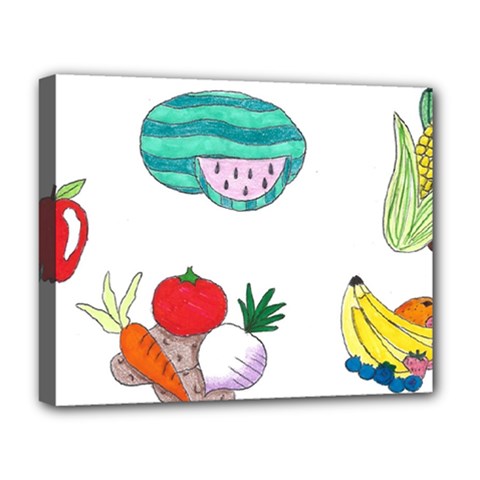 Fruits Veggies Deluxe Canvas 20  X 16  (stretched) by okhismakingart