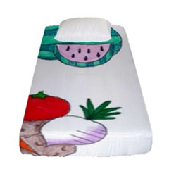 Fruits Veggies Fitted Sheet (single Size) by okhismakingart