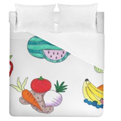 Fruits Veggies Duvet Cover (queen Size) by okhismakingart