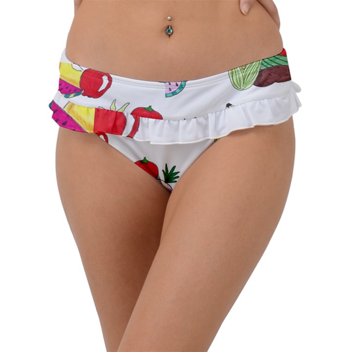 Fruits Veggies Frill Bikini Bottom