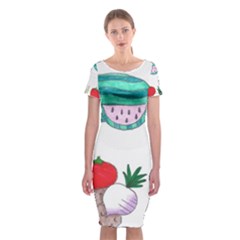 Fruits Veggies Classic Short Sleeve Midi Dress by okhismakingart