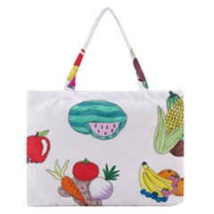 Fruits Veggies Zipper Medium Tote Bag by okhismakingart