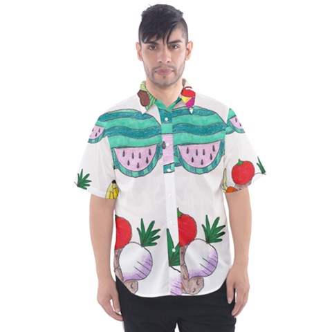 Fruits Veggies Men s Short Sleeve Shirt by okhismakingart