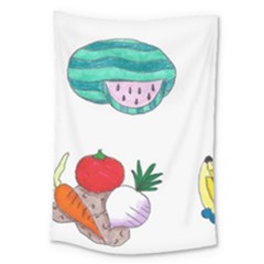 Fruits Veggies Large Tapestry by okhismakingart