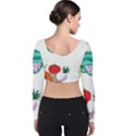 Fruits Veggies Velvet Long Sleeve Crop Top View2