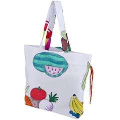 Fruits Veggies Drawstring Tote Bag by okhismakingart