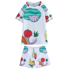 Fruits Veggies Kids  Swim Tee And Shorts Set by okhismakingart