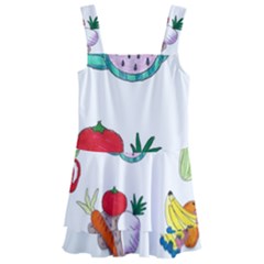 Fruits Veggies Kids  Layered Skirt Swimsuit by okhismakingart