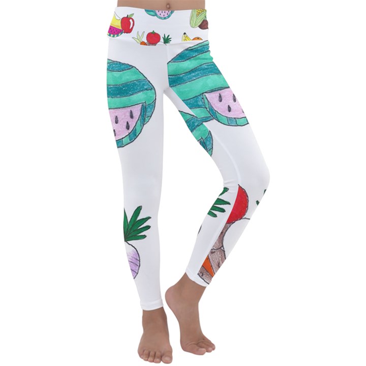 Fruits Veggies Kids  Lightweight Velour Classic Yoga Leggings