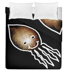 Friendly Firework Squid Duvet Cover Double Side (queen Size) by okhismakingart