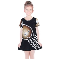 Friendly Firework Squid Kids  Simple Cotton Dress by okhismakingart