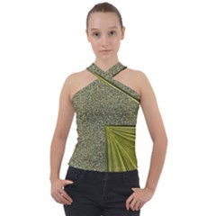 Electric Field Art I Cross Neck Velour Top