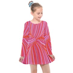 Electric Field Art Iii Kids  Long Sleeve Dress by okhismakingart