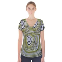 Electric Field Art Iv Short Sleeve Front Detail Top by okhismakingart