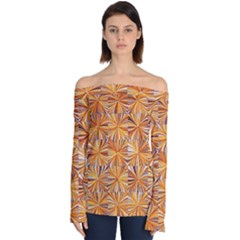 Electric Field Art V Off Shoulder Long Sleeve Top