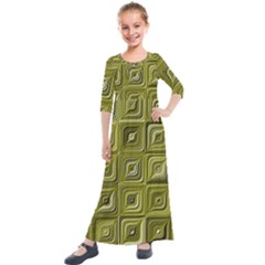 Electric Field Art Vi Kids  Quarter Sleeve Maxi Dress by okhismakingart