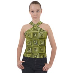 Electric Field Art Vi Cross Neck Velour Top