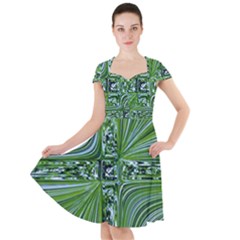 Electric Field Art Vii Cap Sleeve Midi Dress by okhismakingart