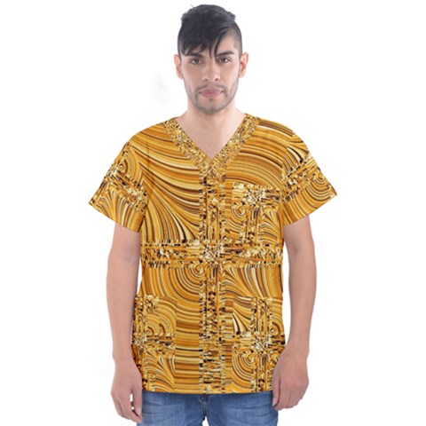 Electric Field Art Viii Men s V-neck Scrub Top by okhismakingart