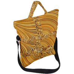 Electric Field Art Viii Fold Over Handle Tote Bag by okhismakingart