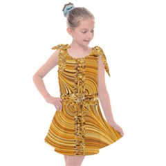 Electric Field Art Viii Kids  Tie Up Tunic Dress by okhismakingart