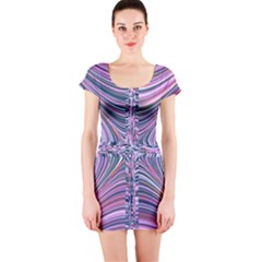 Electric Field Art Ix Short Sleeve Bodycon Dress by okhismakingart