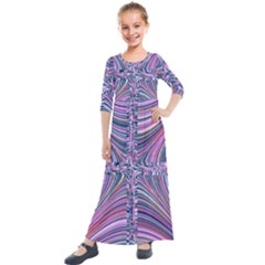 Electric Field Art Ix Kids  Quarter Sleeve Maxi Dress by okhismakingart