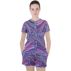 Electric Field Art Ix Women s Tee And Shorts Set