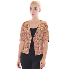 Electric Field Art X Cropped Button Cardigan