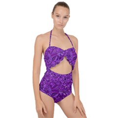 Electric Field Art Xi Scallop Top Cut Out Swimsuit by okhismakingart