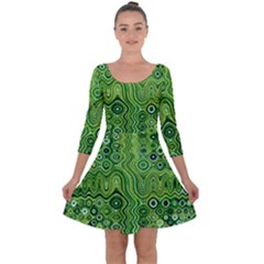 Electric Field Art Xii Quarter Sleeve Skater Dress by okhismakingart