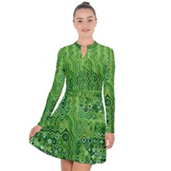 Electric Field Art Xii Long Sleeve Panel Dress