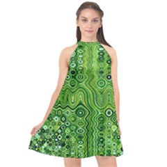 Electric Field Art Xii Halter Neckline Chiffon Dress  by okhismakingart