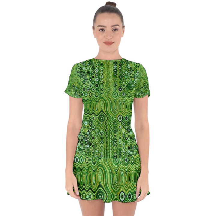 Electric Field Art XII Drop Hem Mini Chiffon Dress