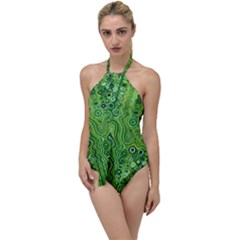 Electric Field Art Xii Go With The Flow One Piece Swimsuit by okhismakingart