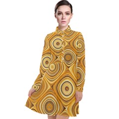 Electric Field Art Xiv Long Sleeve Chiffon Shirt Dress by okhismakingart