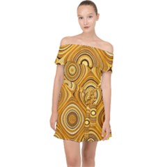 Electric Field Art Xiv Off Shoulder Chiffon Dress