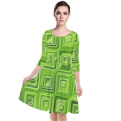 Electric Field Art Xvii Quarter Sleeve Waist Band Dress by okhismakingart