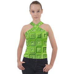 Electric Field Art Xvii Cross Neck Velour Top