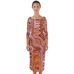 Electric Field Art Xviii Quarter Sleeve Midi Bodycon Dress by okhismakingart