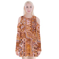 Electric Field Art Xviii Velvet Long Sleeve Shoulder Cutout Dress by okhismakingart