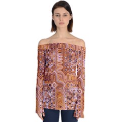 Electric Field Art Xviii Off Shoulder Long Sleeve Top by okhismakingart