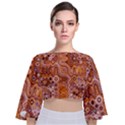 Electric Field Art XVIII Tie Back Butterfly Sleeve Chiffon Top View1