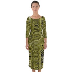 Electric Field Art Xix Quarter Sleeve Midi Bodycon Dress by okhismakingart