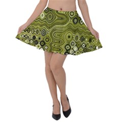 Electric Field Art Xix Velvet Skater Skirt by okhismakingart