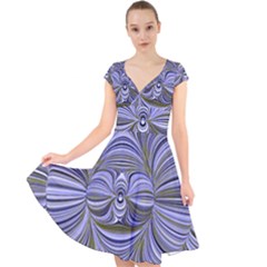 Electric Field Art Xx Cap Sleeve Front Wrap Midi Dress by okhismakingart