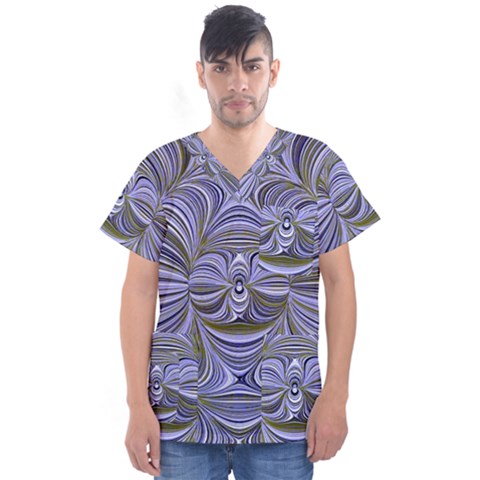 Electric Field Art Xx Men s V-neck Scrub Top by okhismakingart