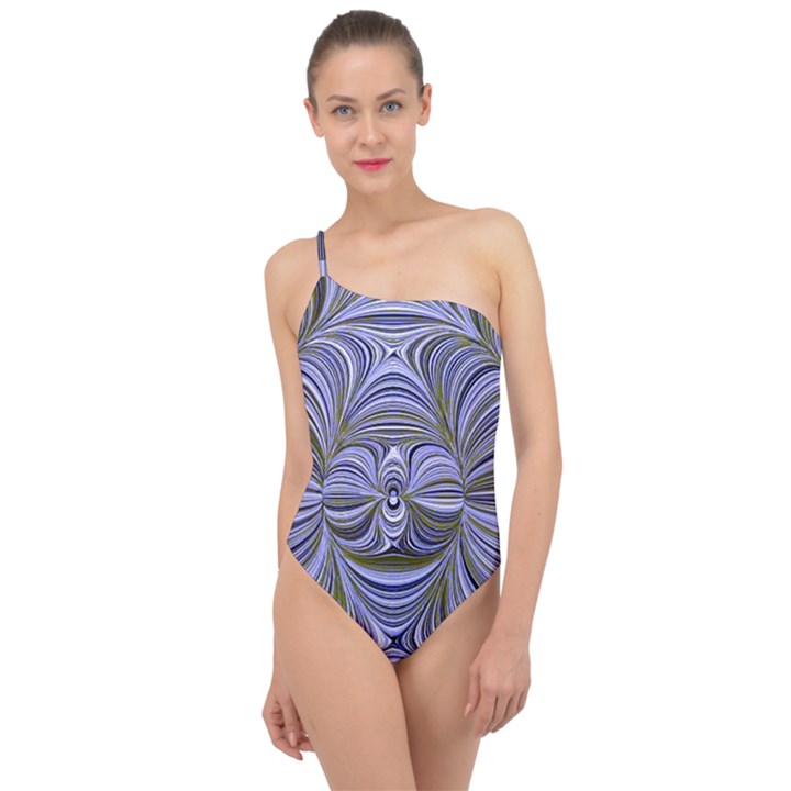 Electric Field Art XX Classic One Shoulder Swimsuit