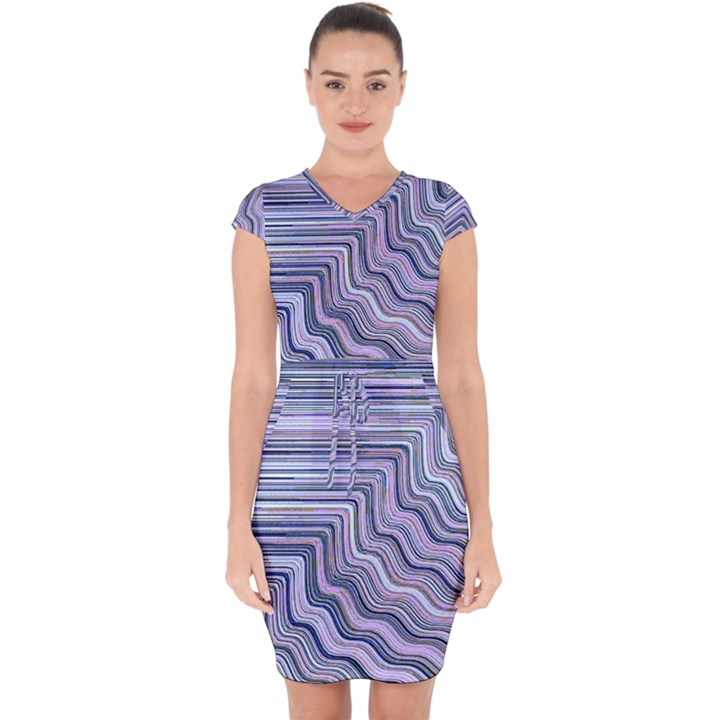 Electric Field Art XXI Capsleeve Drawstring Dress 