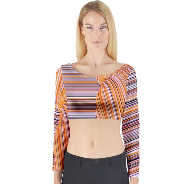 Electric Field Art XXII Long Sleeve Crop Top